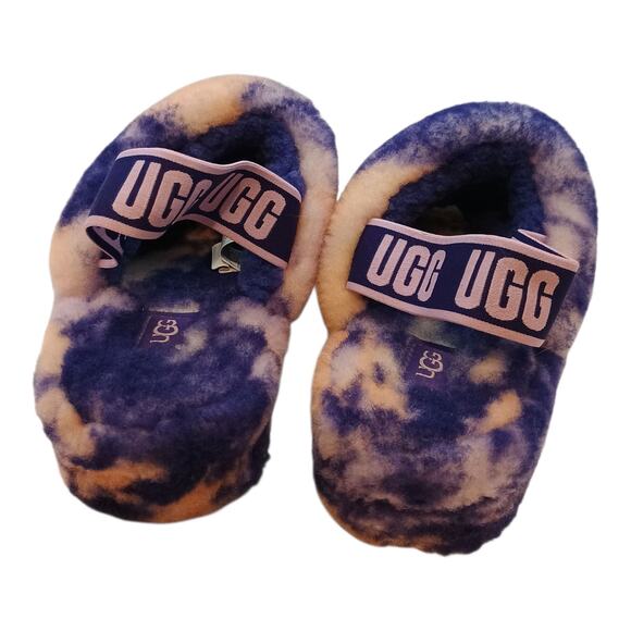 UGG Fluff Yeah Women's Violet Marble Shearling Slide Open Toe Slippers Size 9 - Picture 3 of 9
